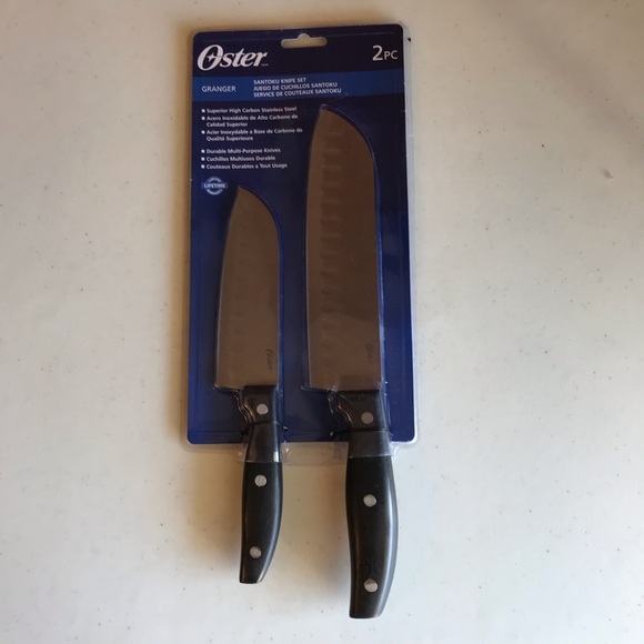 Oster 2 Piece Santoku High Carbon Stainless Steel Multipurpose Knife Set - Picture 1 of 4
